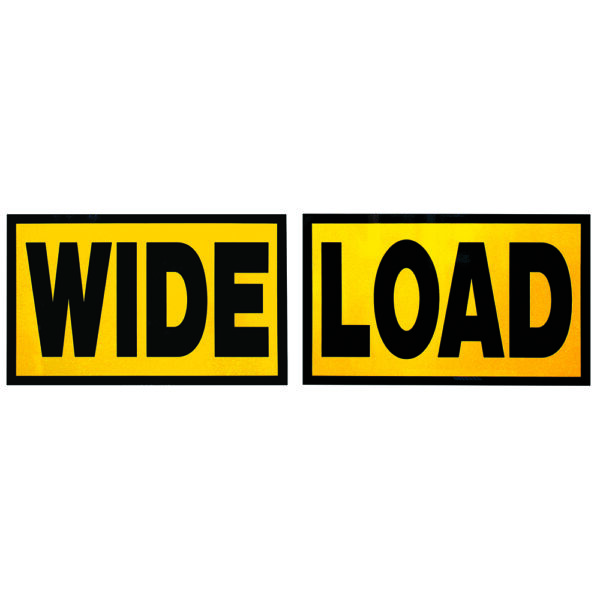 Wide Load Sign 2-Piece 18" x 30" black letters and safety yellow background