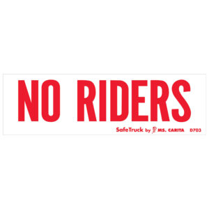 NO RIDERS