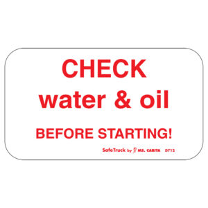 CHECK OIL & WATER