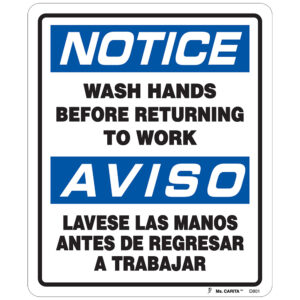 NOTICE WASH YOUR HANDS ENG/SPN
