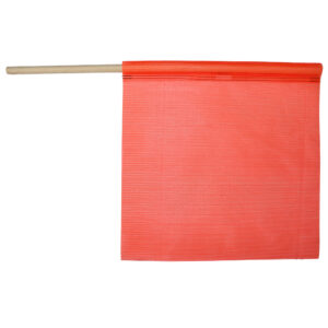 18" FLO ORANGE MESH STAFF FLAG