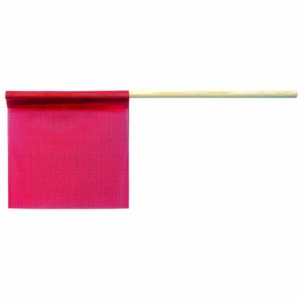 12" MESH RED STAFF FLAG