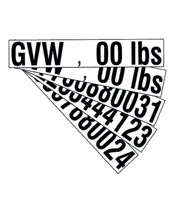 GROSS VEHICLE WEIGHT DECAL KIT