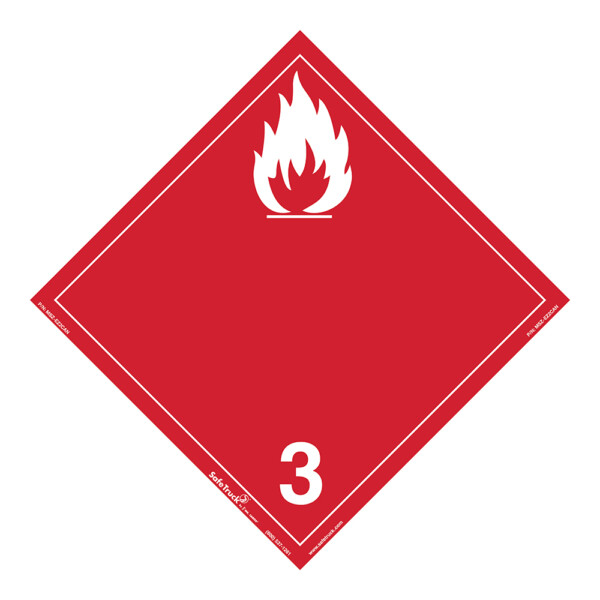 FLAMMABLE 3 - PLACARD DECAL - CANADA