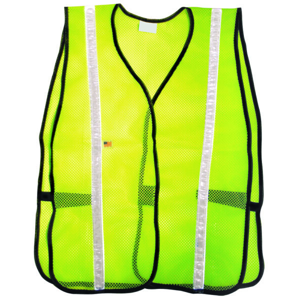 LIME KNIT VEST W/ 1" WHITE STRIPE