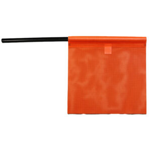 16" ORANGE MESH FLAG W/ PLASTIC STAFF