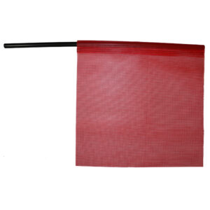 16" RED MESH FLAG W/PLASTIC STAFF