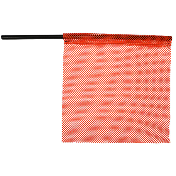 16" FLO ORANGE JERSEY FLAG W/PLASTIC STAFF
