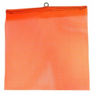 12" FLO ORANGE MESH FLAG ON WIRE WITH LOOP