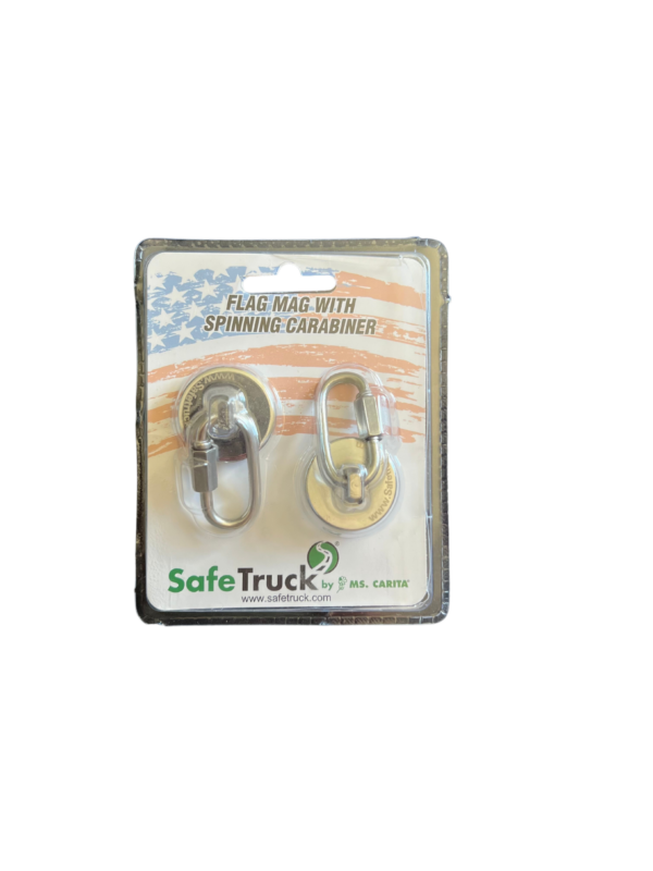 MAGNETIC FLAG HOLDERS W/SPINNING CARABINERS - RETAIL 2 PACK - Image 2