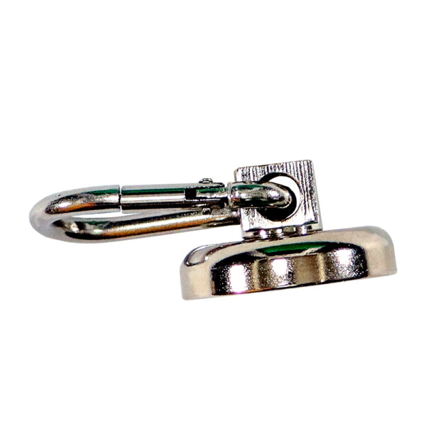 profile view of a flag magnet with a spinning carabiner