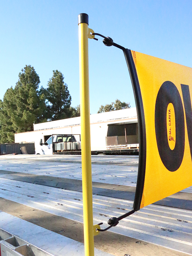 Banner mount close up on truck