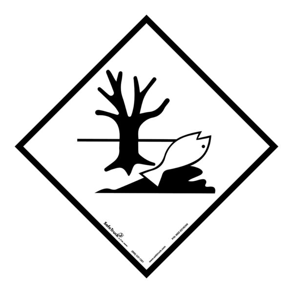 environmental hazard hazmat decal in black and white