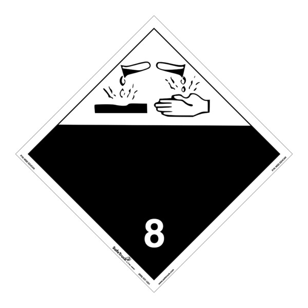 CORROSIVE 8 - PLACARD DECAL - CANADA