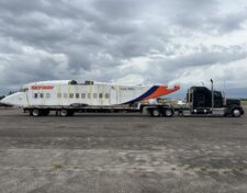 Airplane heading out for refurbishment