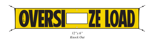 Tow Hook Oversize Load Vinyl Bungee Banner 12” x 72” - Image 2