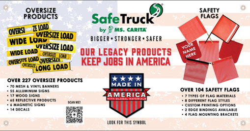 promo banner with oversize load banners and safety flags